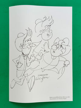 Mosaik Digedags originale Beilage aus Reprintmappe 17 unveröffentlichtes Blatt aus Skizzenblock Hannes Hegen neuwertiger Zustand