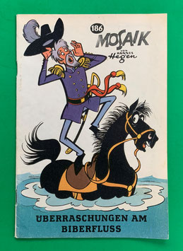 Original Mosaik der Digedags Schwarzdruck schwarze Serie Nummer 186 auf Exportpapier