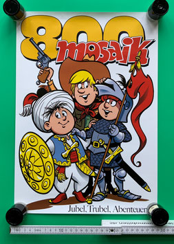 Mosaik Abrafaxe Poster zum 800. Heft "Jubel, Trubel, Abenteuer" Cover von Jens Fischer