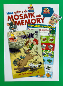Mosaik Abrafaxe Poster "Hier gibt's das Mosaik mit Memory"