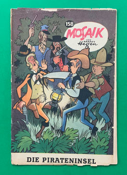 Original Mosaik der Digedags Nr. 158 Die Pirateninsel Januar 1970 Amerika-Serie original & vollständig