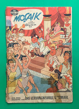 Original Mosaik der Digedags Nr. 16 Das verhängnisvolle Gastmahl März 1958 Römer-Serie