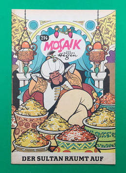 Original Mosaik der Digedags Nr. 214 Der Sultan räumt auf September 1974 Orient-Serie