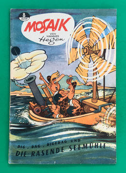 Original Mosaik der Digedags Nr. 8 Die rasende Seemühle Juli 1957 Orient-Südsee-Serie