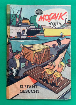 Original Mosaik der Digedags Nr. 43 Elefant gesucht Juni 1960 Weltraum-Serie