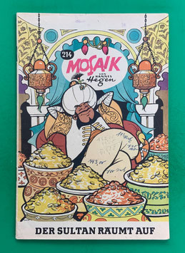 Original Mosaik der Digedags Nr. 214 Der Sultan räumt auf September 1974 Orient-Serie original & vollständig