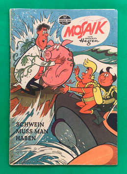 Original Mosaik der Digedags Nr. 57 Schwein muß man haben August 1961 Weltraum-Serie