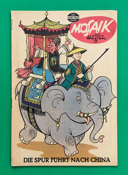 Original Mosaik der Digedags Nr. 103 Variant gelbe Glocke -Die Spur führt nach China Juni 1965 Runkel-Serie