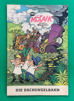 Original Mosaik der Digedags Nr. 199 Die Dschungelbahn Juni 1973 Amerika-Serie exzellenter Zustand mit Abostempel