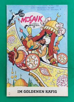 Original Mosaik der Digedags Nr. 218 Im goldenen Käfig Januar 1975 Orient-Serie exzellenter Zustand mit Abostempel