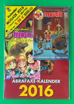 Original Mosaik Abrafaxe-Kalender 2016 mit Anna, Bella, Caramella und Abrafaxe Ausgaben