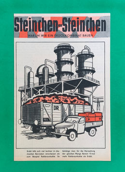 Original Mosaik Digedags Beilage Nr. 42 Warum wir ein Erdölkombinat bauen Mai 1960 Kioskzustand