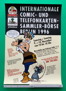 Mosaik Abrafaxe Poster Internationale Comic- und Telefonkarten-Sammler Börse Berlin 1996 signiert von L. Rietschel