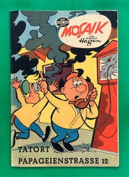 Original Mosaik der Digedags Nr. 40 Tatort Papageienstraße 12 März 1960 Weltraum-Serie