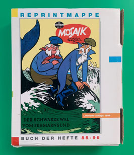 Mosaik Digedags originale Reprintmappe 8 Nummern 85 - 96 komplett mit Umkarton, Innenkarton sowie 12 Reprintheften