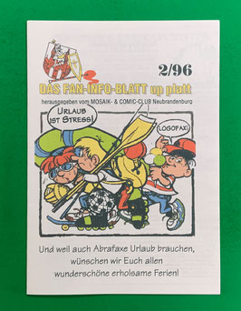 Original Fanzine MCC-News 2/96 Neubrandenburger Mosaik und Comic Club Fan-Info-Blatt up platt 2/96 Juli 1996 Auflage nur 100 Stück
