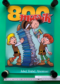 Mosaik Abrafaxe Poster zum 800. Heft "Jubel, Trubel, Abenteuer" Cover von Sally Lin