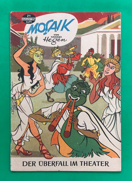 Original Mosaik der Digedags Nr. 21 Der Überfall im Theater August 1958 Römer-Serie