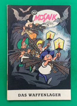 Original Mosaik der Digedags Nr. 207 Das Waffenlager Februar 1974 Amerika-Serie exzellenter Zustand mit Abostempel