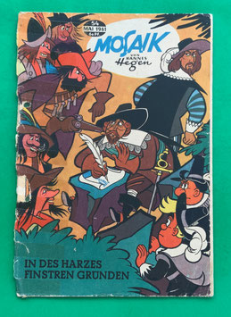Original Mosaik der Digedags Nr. 54 In des Harzes finstren Gründen Mai 1961 Erfinder-Serie