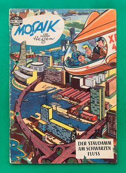 Original Mosaik der Digedags Nr. 30 Staudamm am schwarzen Fluss Mai 1959 Weltraum-Serie