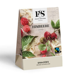 Frucht & Sinne Dragees Himbeeren in weißer Schokolade 50 g