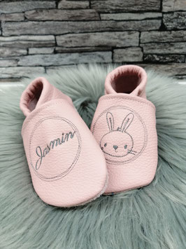Lederpuschen Bunny/Kreis mit Name personalisiert