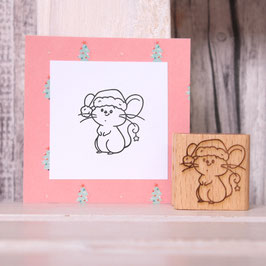 Stempel Weihnachtsmaus 3x3cm