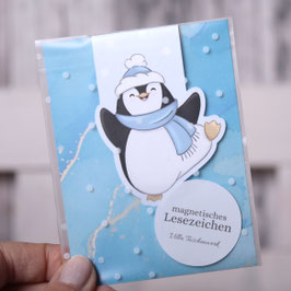 magnetisches Lesezeichen "Winterpinguin"