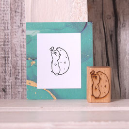 Stempel Igel mit Schmetterling 2x3cm
