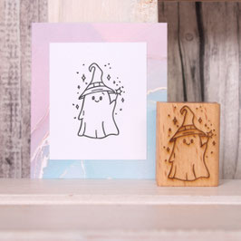 Stempel Geist mit Hut und Zauberstab 3x4cm