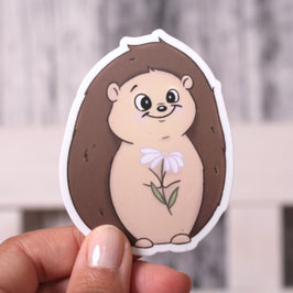 Vinylsticker Igel mit Blume