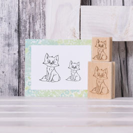 Stempel sitzender Fuchs