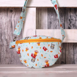 Kinder-Bauchtasche mint mit Bären, Füchsen & Eulen