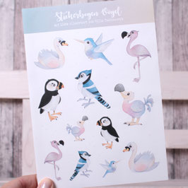 Stickerbogen Vögel A5