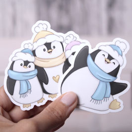 2ér Set Vinylsticker Winterpinguine