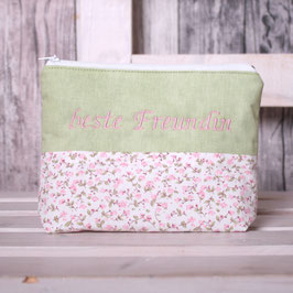 Täschchen grün/rosa "beste Freundin"
