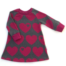 Jacquardkleid Herzen magenta