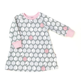 Sweatkleid Blätterliebe grau rosa