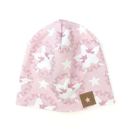 Beaniemütze Jersey Taubenglück rosa rosa-meliert
