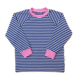 Jerseyshirt Ringel marine pink