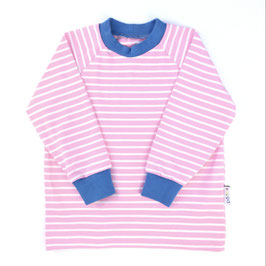 Jerseyshirt Ringel rosa blaugrau