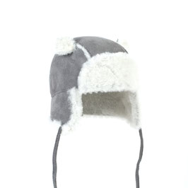 Chapeau enfant en peau d'Agneau Baby Zyon gris