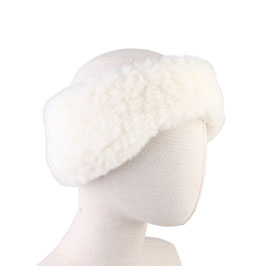 Bandeau en laine naturelle de mouton blanc fabriqué en France
