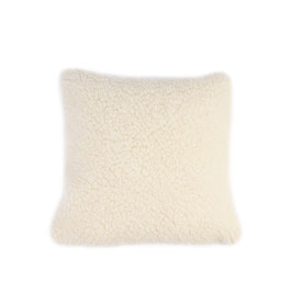 Housse de coussin en laine blanc 40x40
