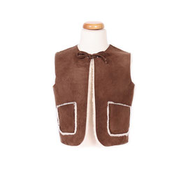 Gilet en peau d'Agneau double face marron THELMA