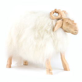 Tabouret Belier assise en peau de mouton