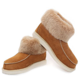 Chaussons TORONTO camel en peau d'Agneau