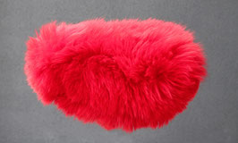 Couvre selle de mouton en peau de mouton teintée rouge à poils longs