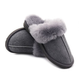 Chaussons VANCOUVER granit en peau d'Agneau